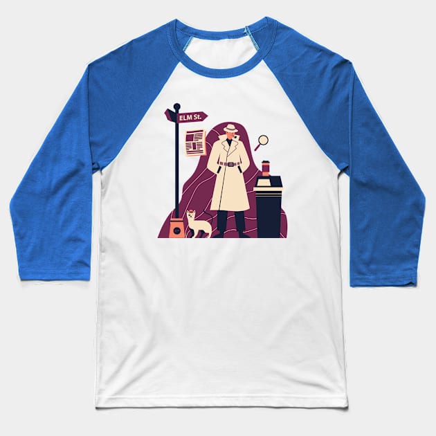 Detective Baseball T-Shirt by Mdath